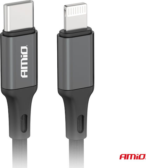 AMiO USB-C to Lightning Cable 20W Μαύρο 1m (03904)