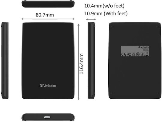 Verbatim Store 'n' Go USB 3.2 Външен SSD 256GB Черен