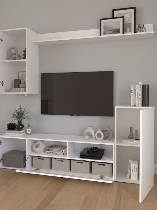 Rodos Living Room TV Unit White L210.2xW36xH90.4cm