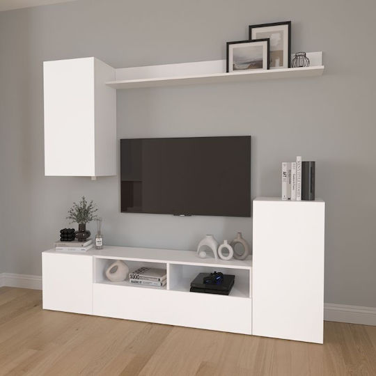 Wohnzimmer TV-Einheit Rodos White L210.2xB36xH90.4cm