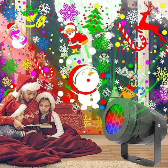 Christmas Laser LED Spotlight for Indoor Use 16 Patterns Black
