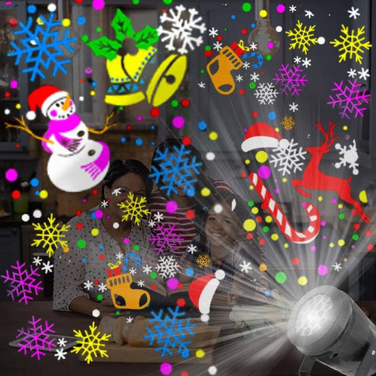 Christmas Laser LED Spotlight for Indoor Use 16 Patterns Black