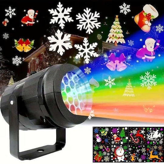Christmas Laser LED Spotlight for Indoor Use 16 Patterns Black