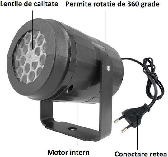 Christmas Laser LED Spotlight for Indoor Use 16 Patterns Black