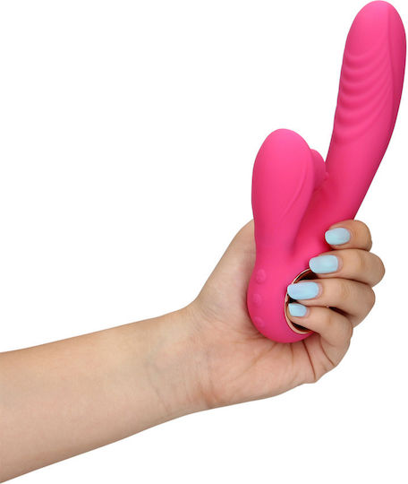Tongue Flickering Heating Vibrator Kaninchen Rosa