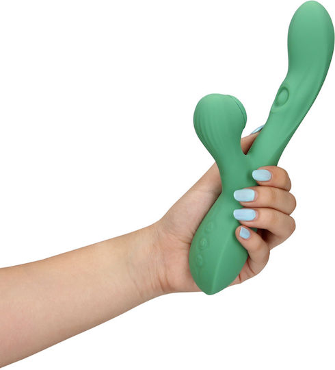 Pulse Wave Tongue Flickering Vibrator Kaninchen Grün
