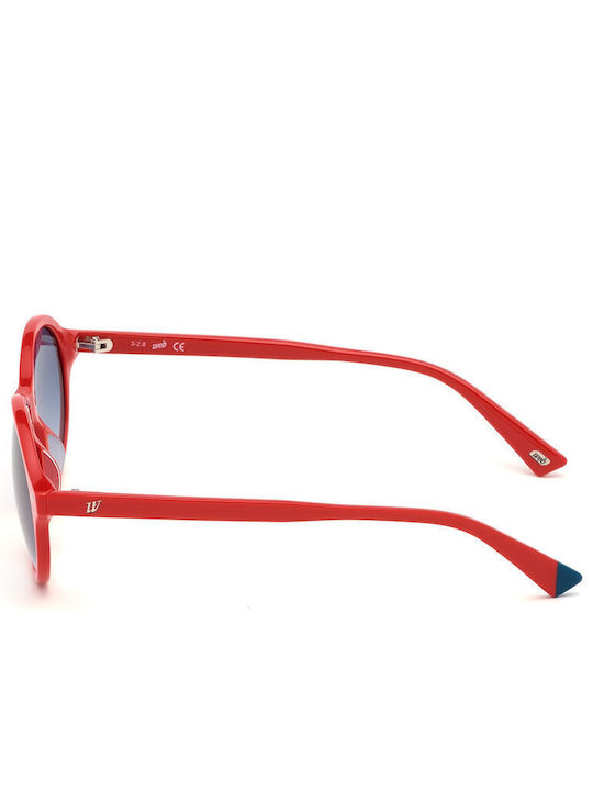 Web Women's Sunglasses with Red Plastic Frame and Blue Gradient Lens WE0266 66W