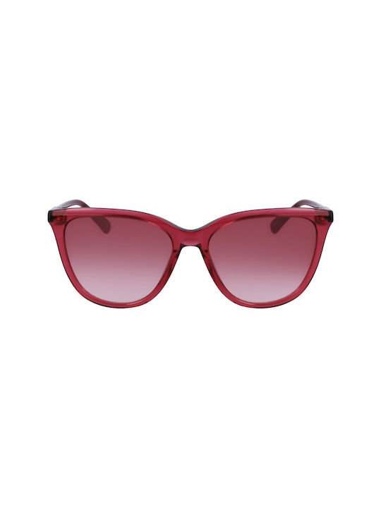 Longchamp Women's Sunglasses with Burgundy Plastic Frame and Burgundy Gradient Lens LO718S 601