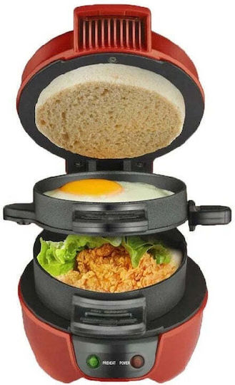 Aparat pentru Mini Burgeri R.666 600w Roșu