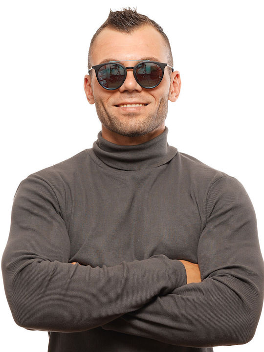 Skechers Sunglasses Μαύρα with Mixed Frame & Blue Lens Skechers Sunglasses Μαύρα with Mixed Frame & Blue Lens
