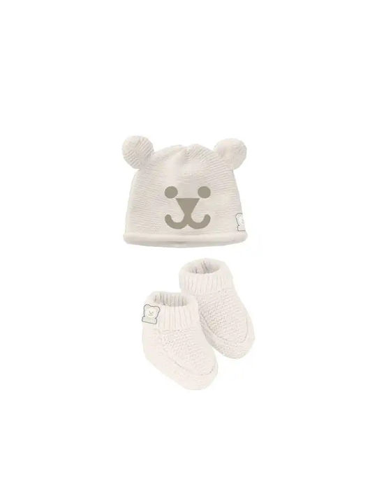 Guess Kids Beanie Set Knitted Beige