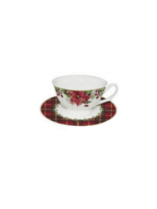 Iliadis Poinsettia Christmas Cup Ceramic Red