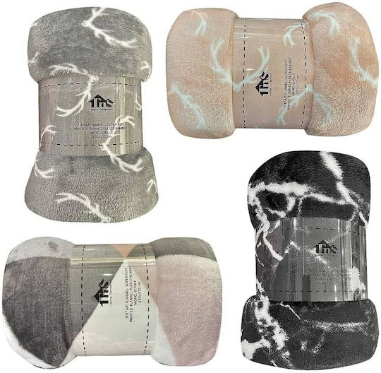 TnS Κουβέρτα Fleece Μονή 150x220εκ. Πολύχρωμη