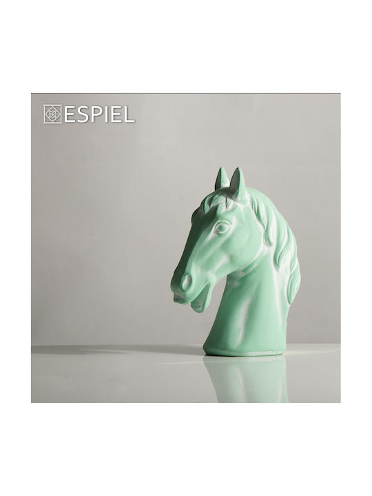 Espiel Set of Decorative Animals made of Ceramic in Green ERT305K4 15x7.5x19cm 4pcs