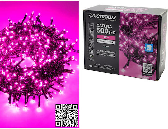500 Luminite LED 17m. Roz tip Șir 1buc 500 Luminite LED 17m. Roz tip Șir 1buc