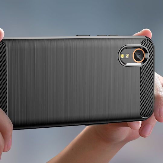 Techsuit Carbon Back Cover Silicon Negru (Samsung Galaxy Xcover7)