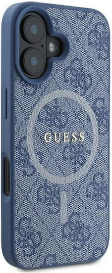 Guess Back Cover Synthetic Leather Durable Blue (iPhone 16)