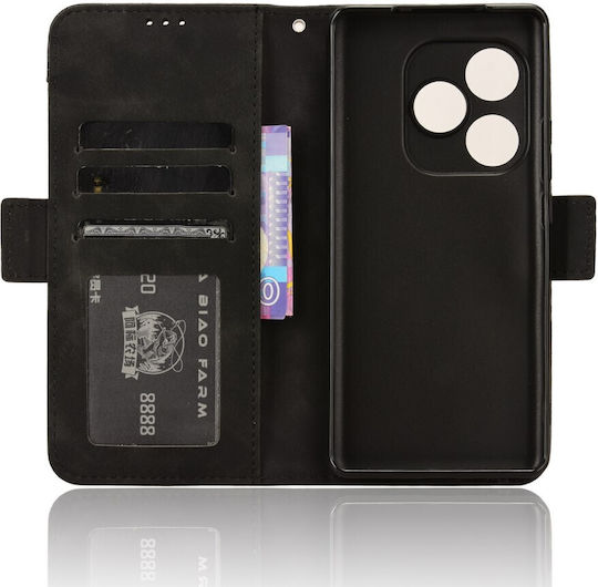 Umschlag Rückseite Synthetisches Leder / Kunststoff / Silikon Magnetisch Schwarz (Realme GT 6)
