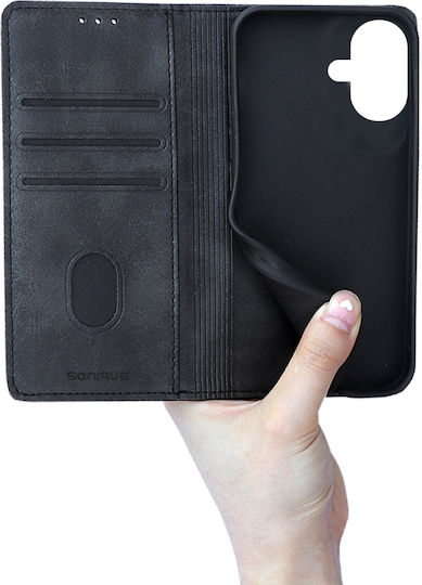 Vintage Magnet Wallet Case Sonique Apple iPhone 16 Black