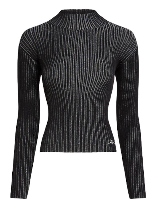 Women's Blouse Turtleneck Black