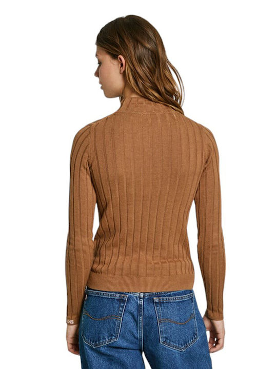 Pepe Jeans Women's Sweater Turtleneck Beige