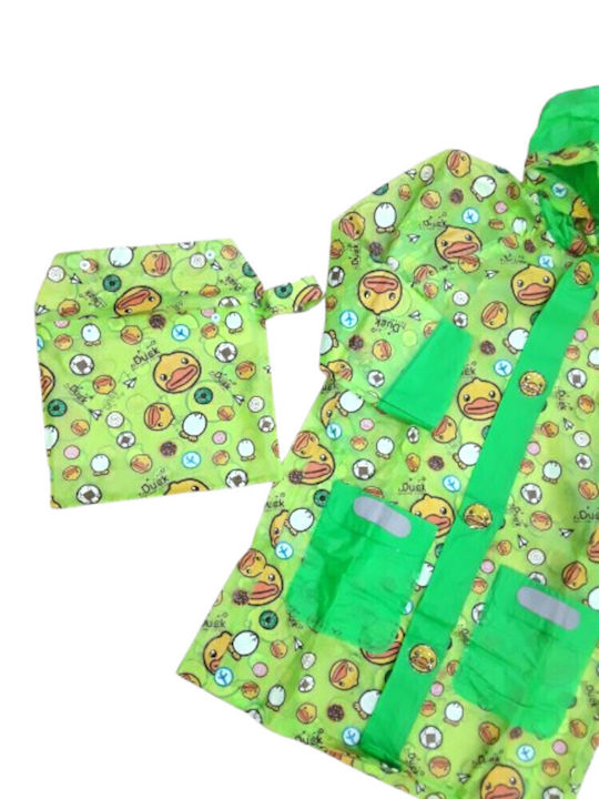 Waterproof Kids' Casual Jacket with Hood Green