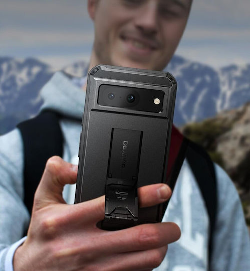 Здраво калъфче Google Pixel 8 Dexnor с пълно покритие и две рамки - черно