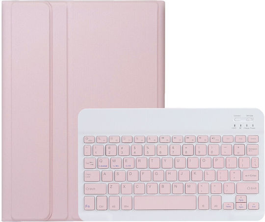 Flip Cover Δερμάτινη με Πληκτρολόγιο στα Αγγλικά US Ροζ (iPad 2025 11")