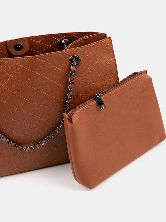 Brown Shoulder Bag and Necessaire Set
