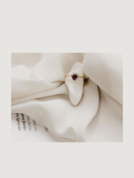 Themelidis Jewels Γυναικείο Δαχτυλίδι με Ζιργκόν από Χρυσό 9Κ