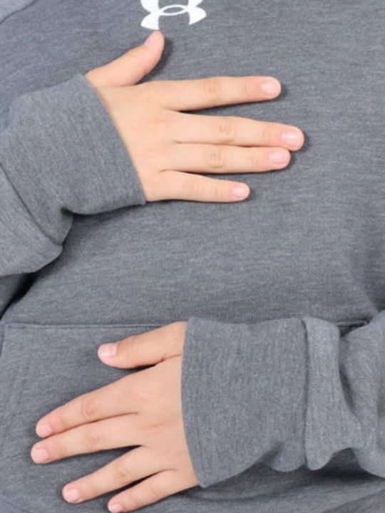 Fleece Παιδικό Φούτερ με Κουκούλα και Τσέπες Grey Rival