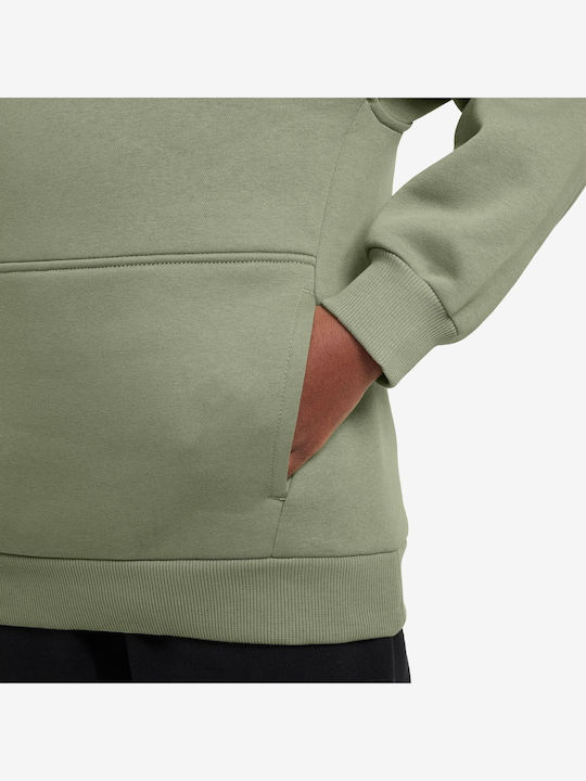 Fleece Kids Sweatshirt with Hood and Pockets Oil Green Sportswear Club