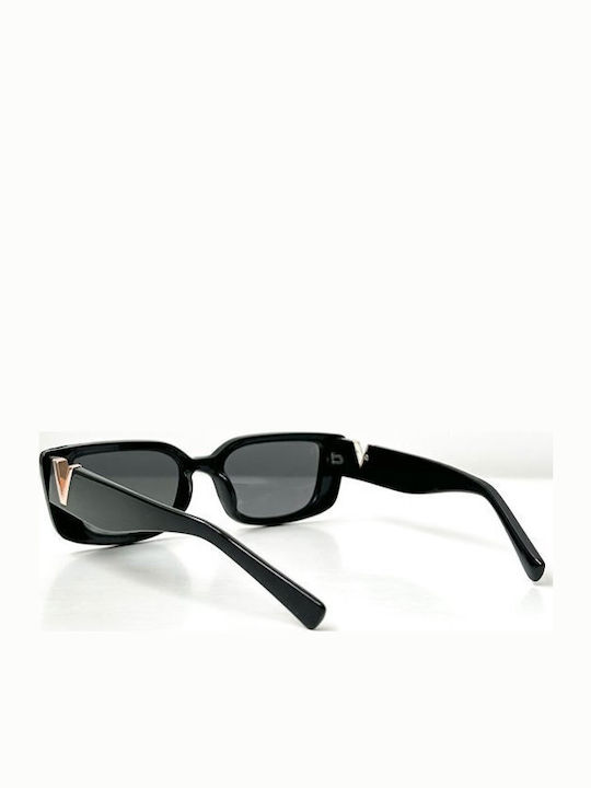 Looks Style Eyewear Дамски Слънчеви Очила с Червена Пластмасова Рамка и Сиви Стъкла
