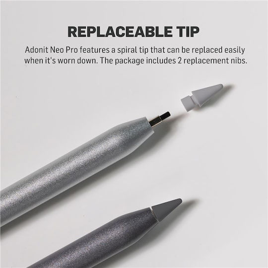Adonit Neo Pro Digital Touch Pen mit Palm Rejection für iPad Space Grey