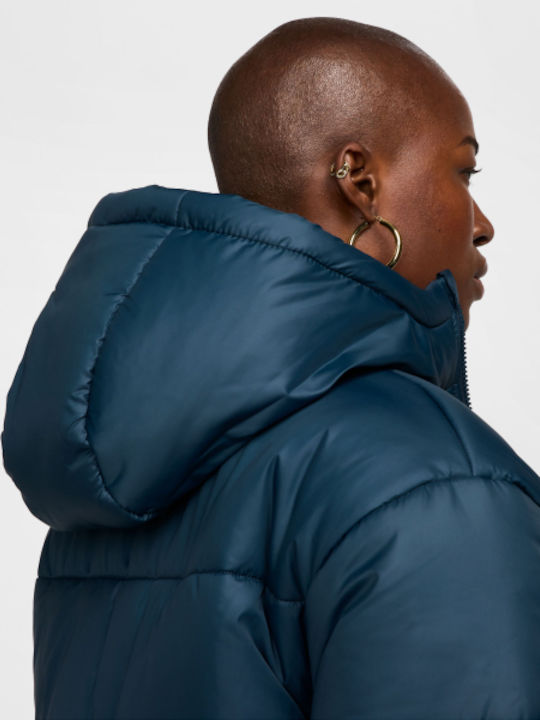 Kurz Damen Puffer Jacke für Winter Blau