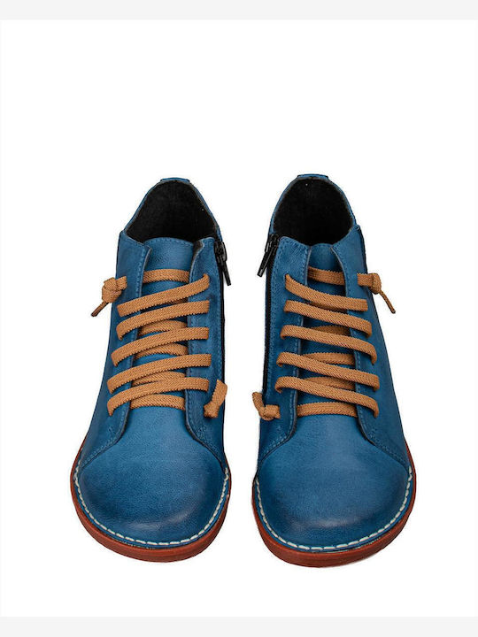 Leather Women's Ankle Boots Caribbean Blue