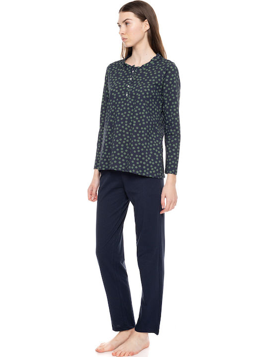 Pink Label Winter Women's Pyjama Set Blue