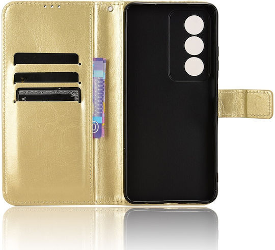 Wallet Synthetic Leather / Plastic / Silicone Gold (Oppo A80 5G)