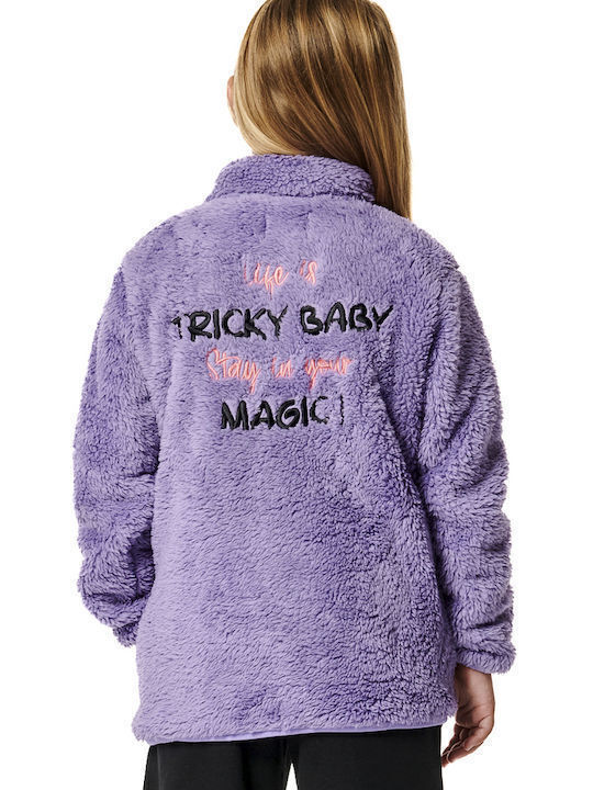 Kids Cardigan Fleece Purple