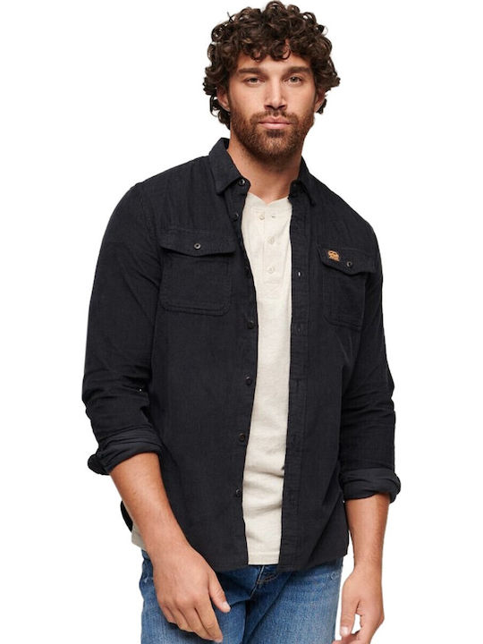 M D2 Ovin Langärmlig Flanell Hemd Blueblack