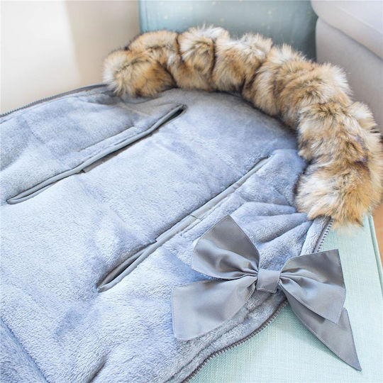 Universal Sac de picioare pentru cărucior Impermeabil Albastru cu căptușeală Fleece 90x45εκ.