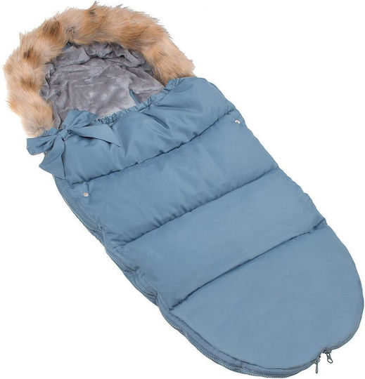 Universal Sac de picioare pentru cărucior Impermeabil Albastru cu căptușeală Fleece 90x45εκ.