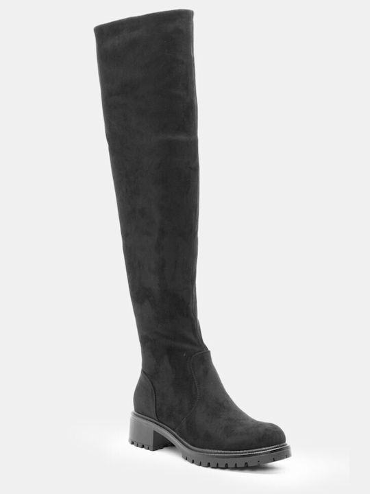 Luigi Women's Boots Over the Knee Black