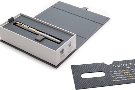 Parker Sonnet Inox Писалка Medium Сива с Черно Мастило
