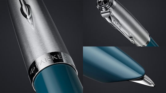 Parker Writing Pen Fine Blue made of Steel with Blue Ink