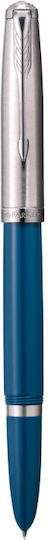 Parker Writing Pen Fine Blue made of Steel with Blue Ink