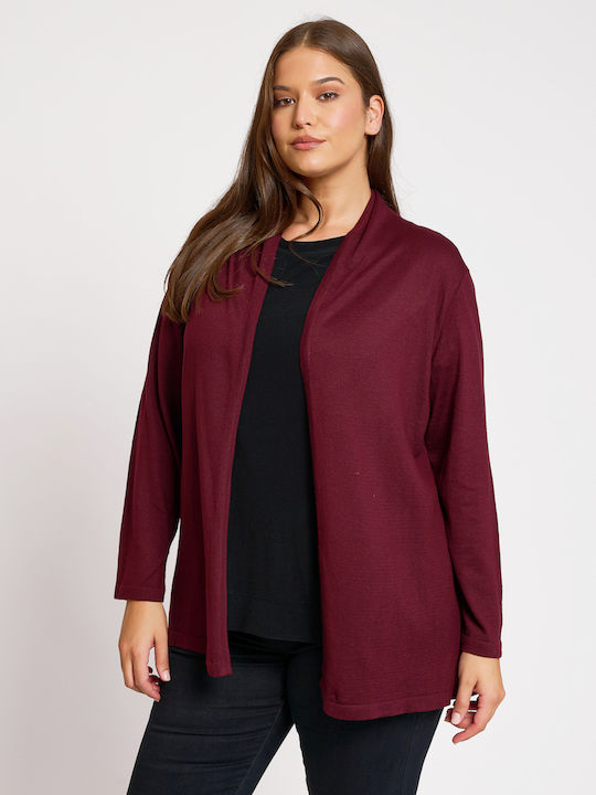 Jucita Women's Knitted Cardigan Burgundy