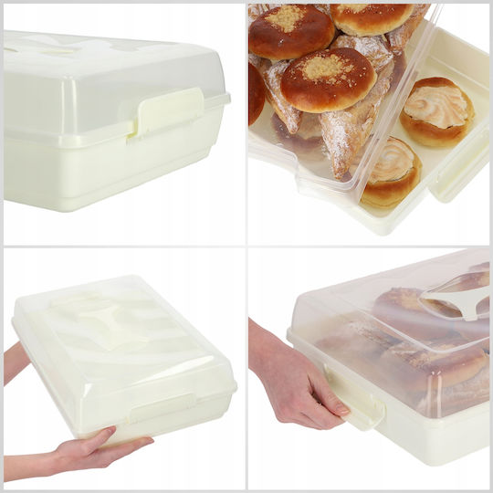 Kadax Plastic Container Cake Pastries Rectangular Large Box