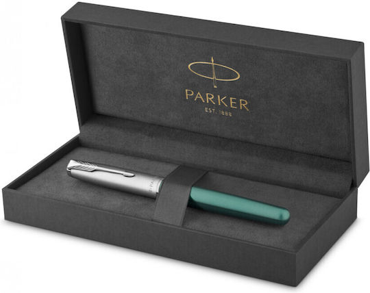 Parker Sonnet Писалка Fine Зелена с Червено Мастило