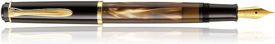Pelikan Classic M200 Writing Pen Broad Brown made of Steel with Blue Ink